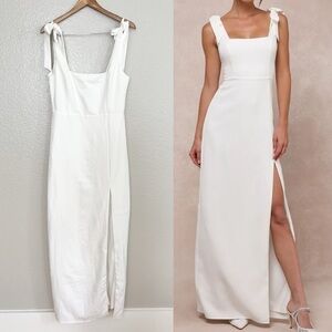 NWOT Your Sweetie White Tie-Strap Column Maxi Dress